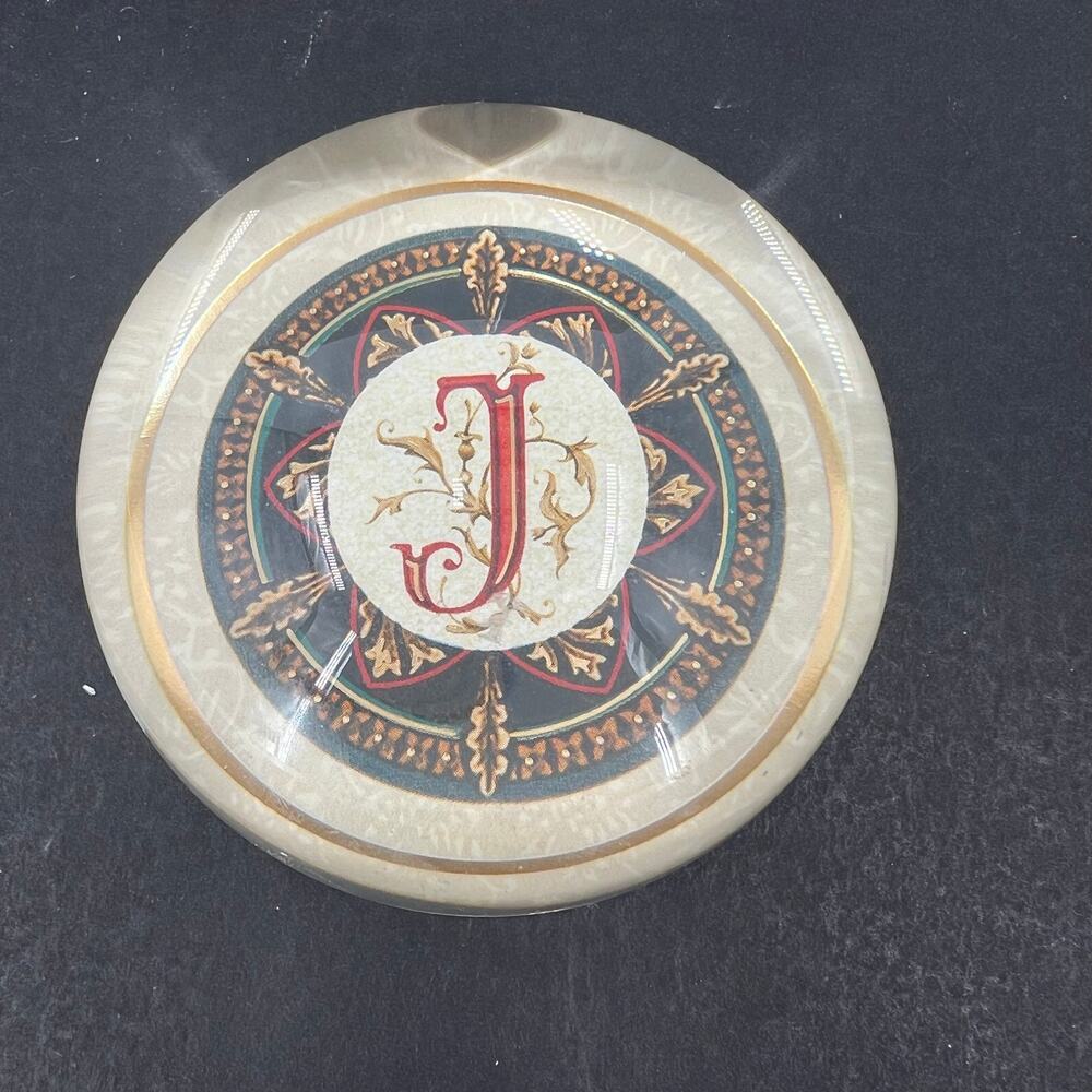 Punch Studio Crystal Paperweight "J" Initial Made in France - Picture 6 of 7